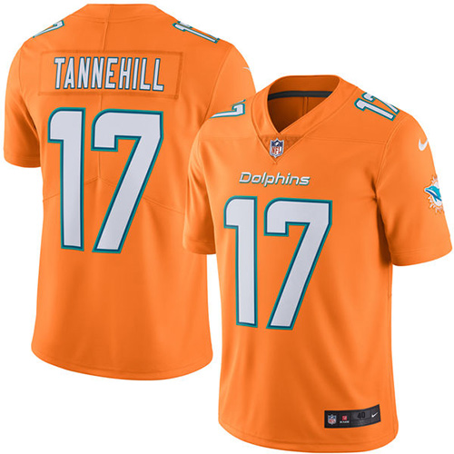 Men's Elite Ryan Tannehill Nike Jersey Orange - #17 Rush NFL Miami Dolphins